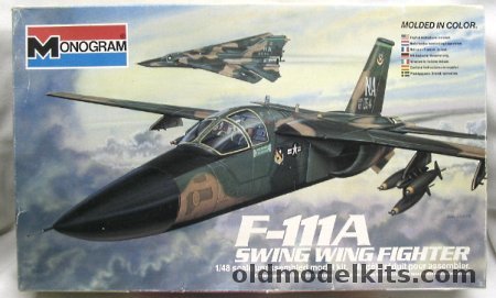 Monogram 1/48 F-111A Swing Wing Fighter, 5804 plastic model kit